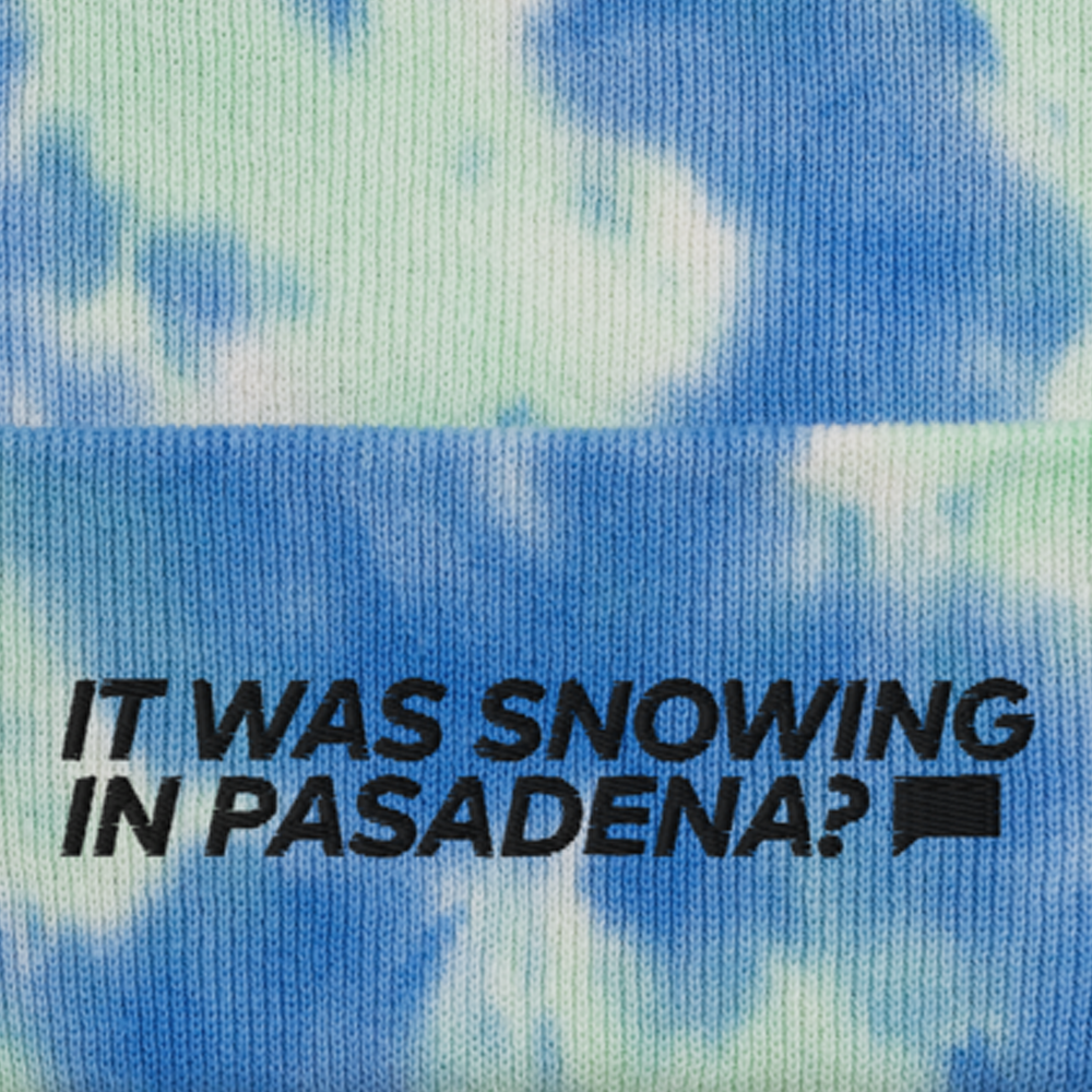 The Real Housewives of Beverly Hills Erika Jayne Snowing in Pasadena Blue Tie-Dye Beanie