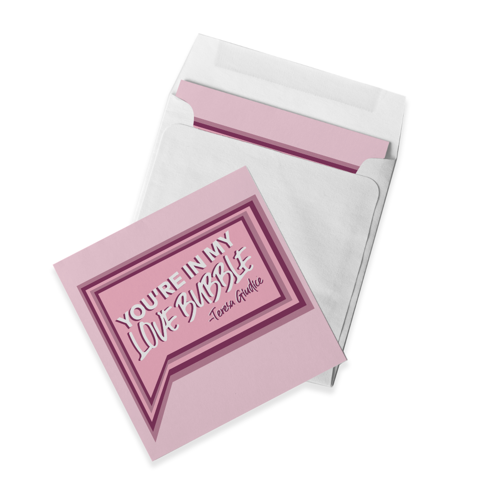 The Real Housewives of New Jersey Love Bubble Satin Greeting Card
