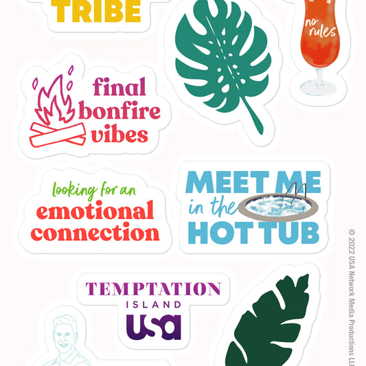 Temptation Island Sticker Kiss Cut Sticker Sheet