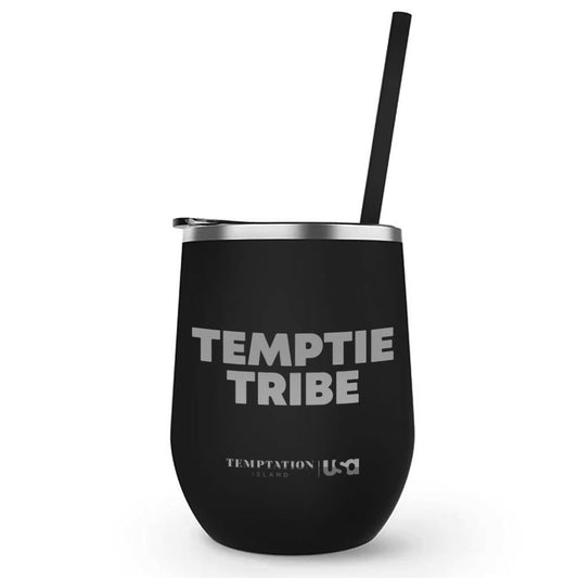 Temptation Island Temptie Tribe Laser Engraved Wine Tumbler with Straw