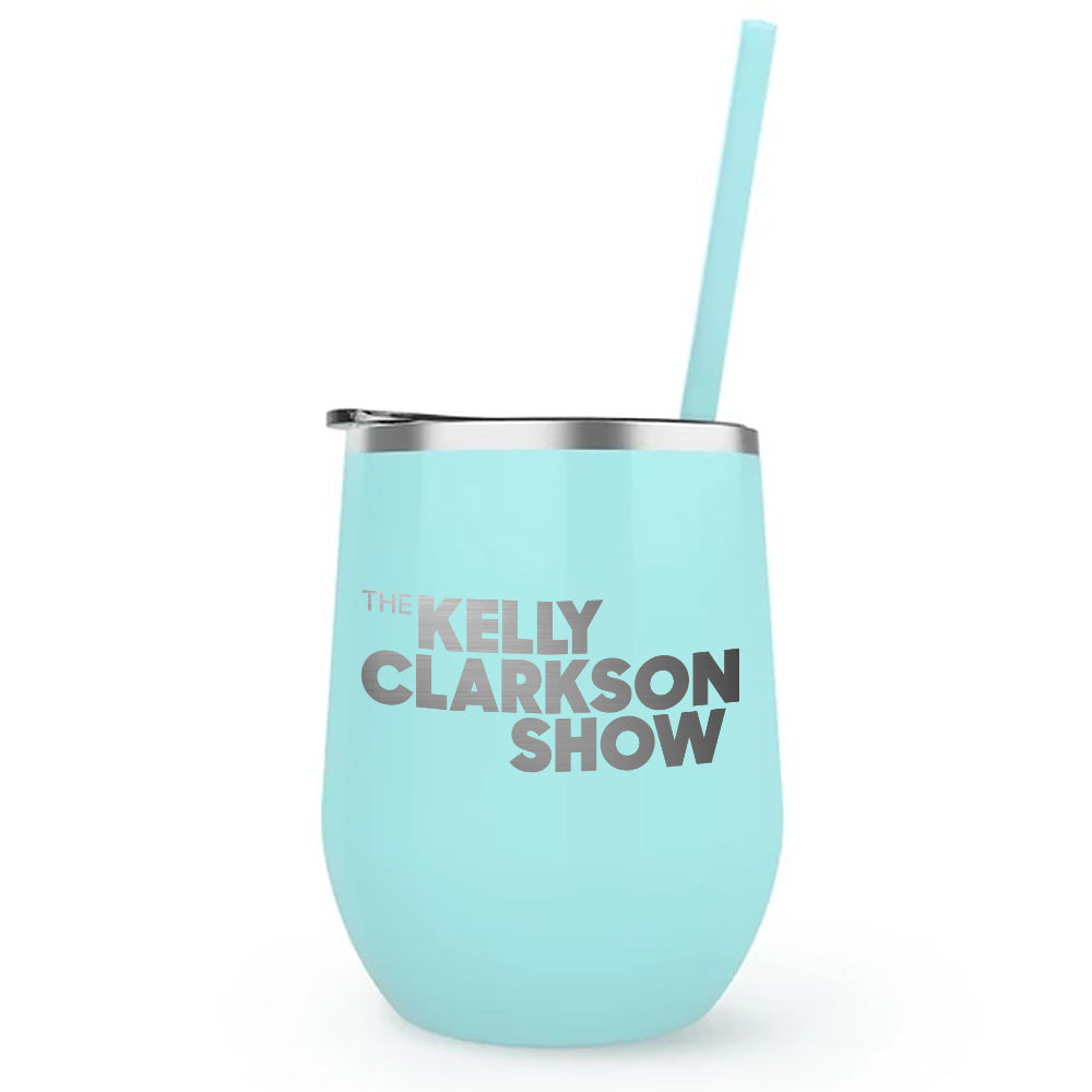 The Kelly Clarkson Show Logo Laser Engraved Wine Tumbler with Straw