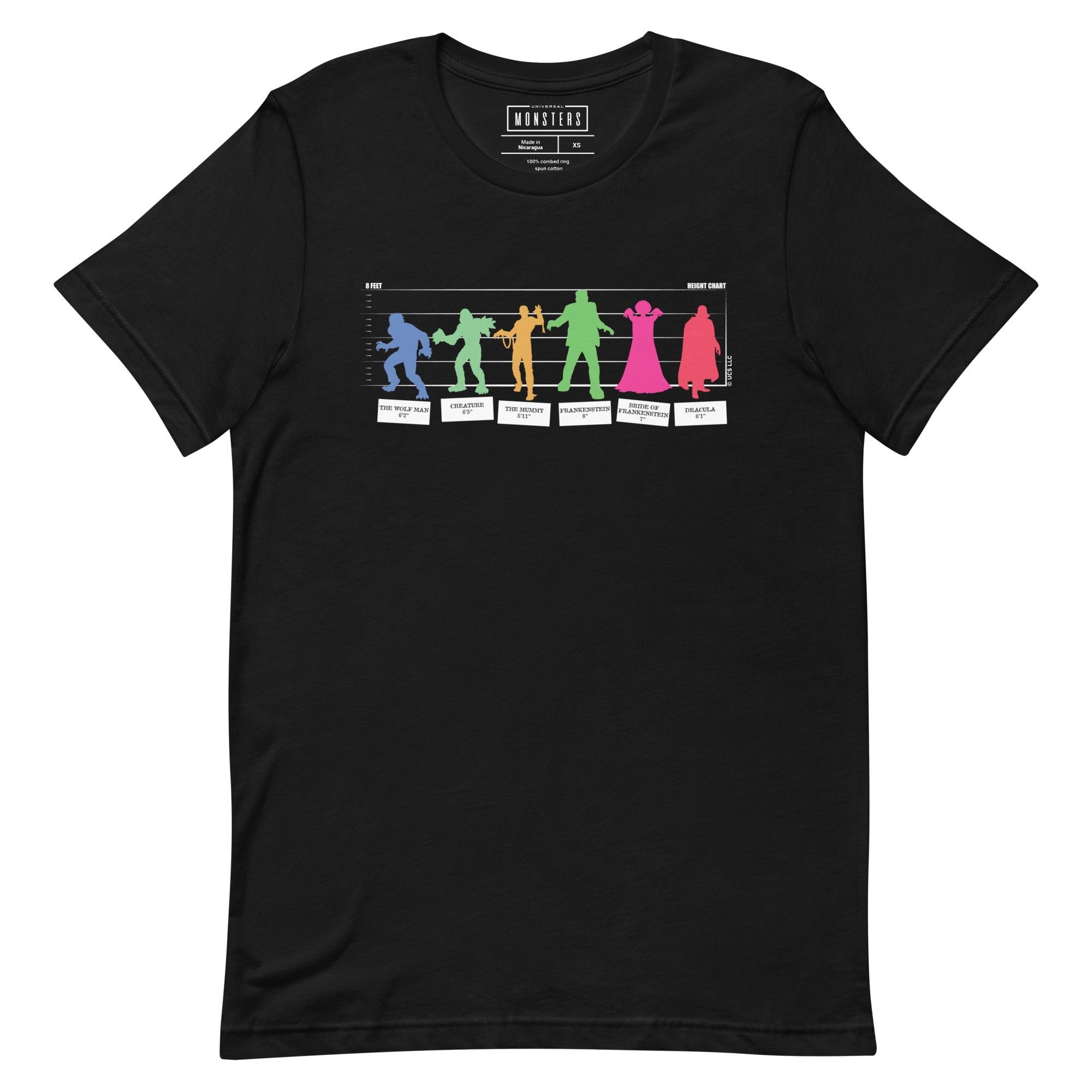 universal monsters merch Universal Monsters Line Up T-Shirt Black / XXL