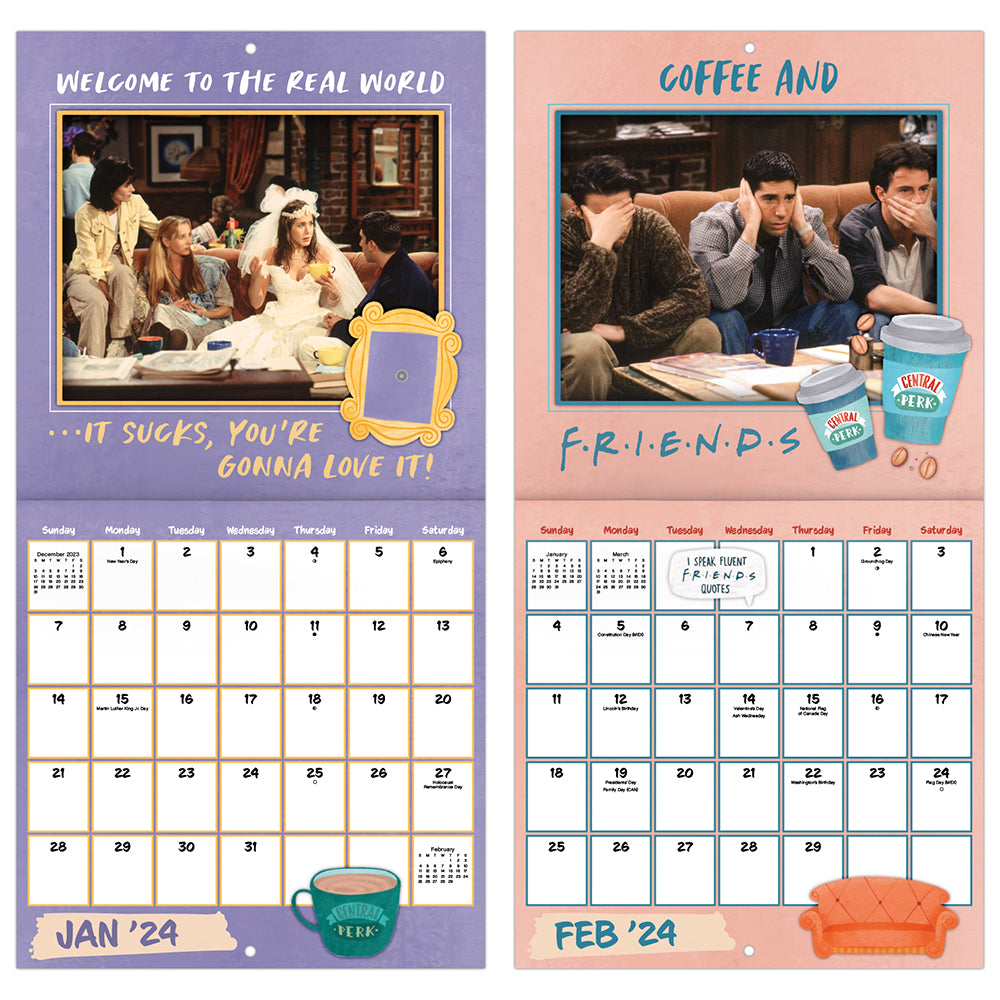Friends 16-Month 2024 Wall Calendar