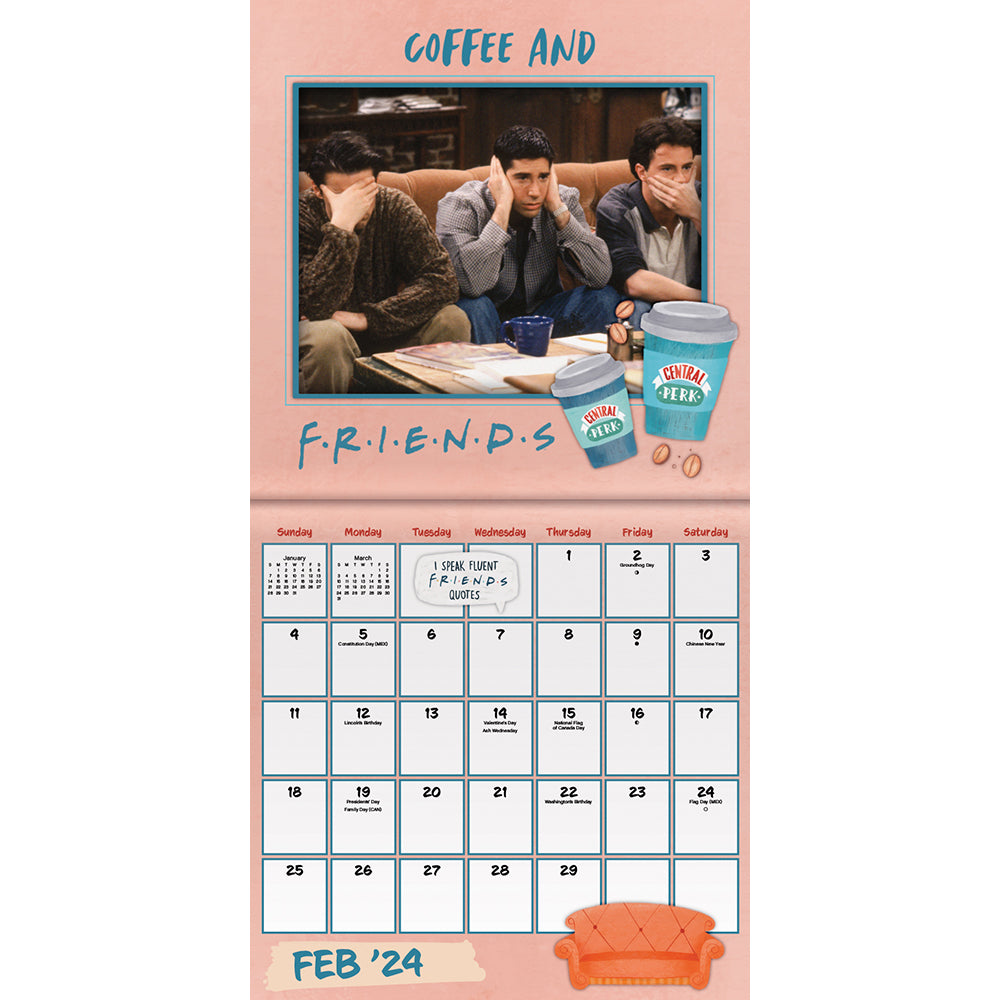 Friends 16-Month 2024 Wall Calendar