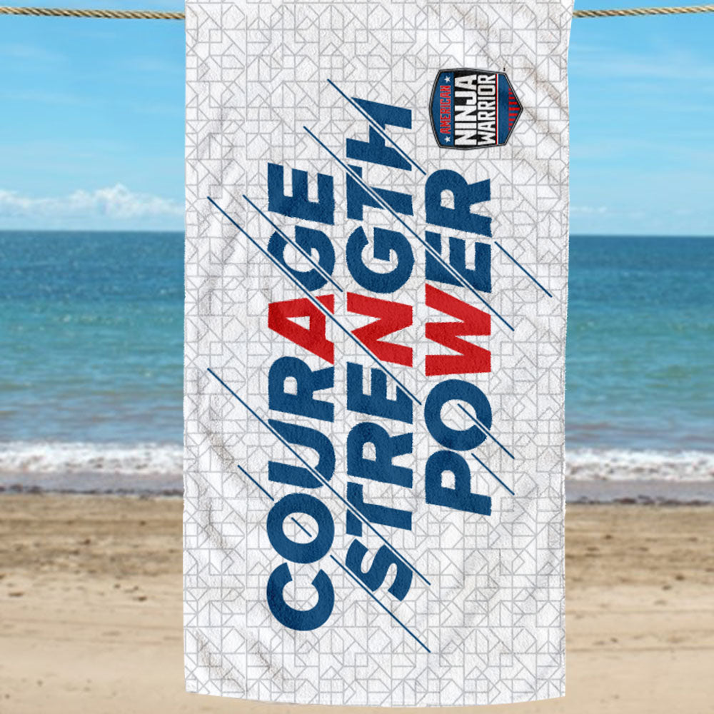 American Ninja Warrior Courage Strength Power Beach Towel