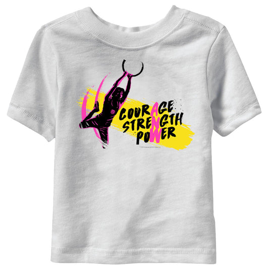 American Ninja Warrior Courage  Strength  Power Obstacle Kids Short Sleeve T-Shirt