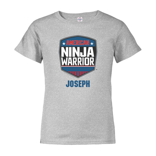 Personalized American Ninja Warrior Logo Kids Short Sleeve T-Shirt