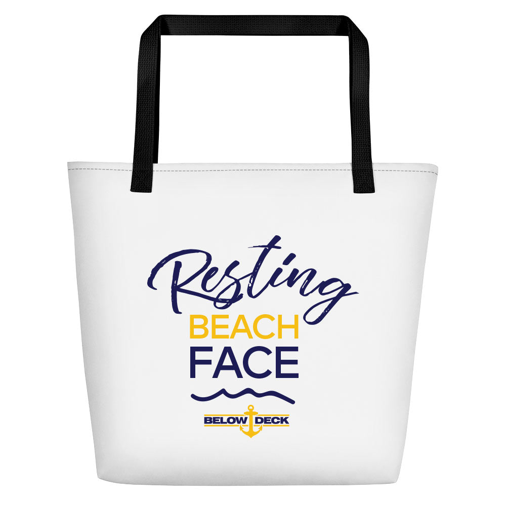 Below Deck Resting Beach Face Tote Bag