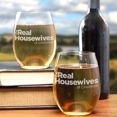 Custom Stemless Wine Glasses - Laser Engraved - Set of 4