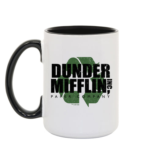 The Office Dunder Mifflin Recycle White and Black Mug