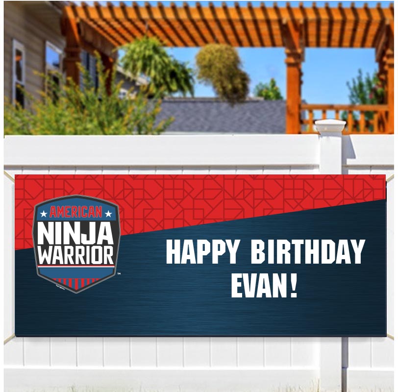 Personalized American Ninja Warrior Banner - 30" x 72"