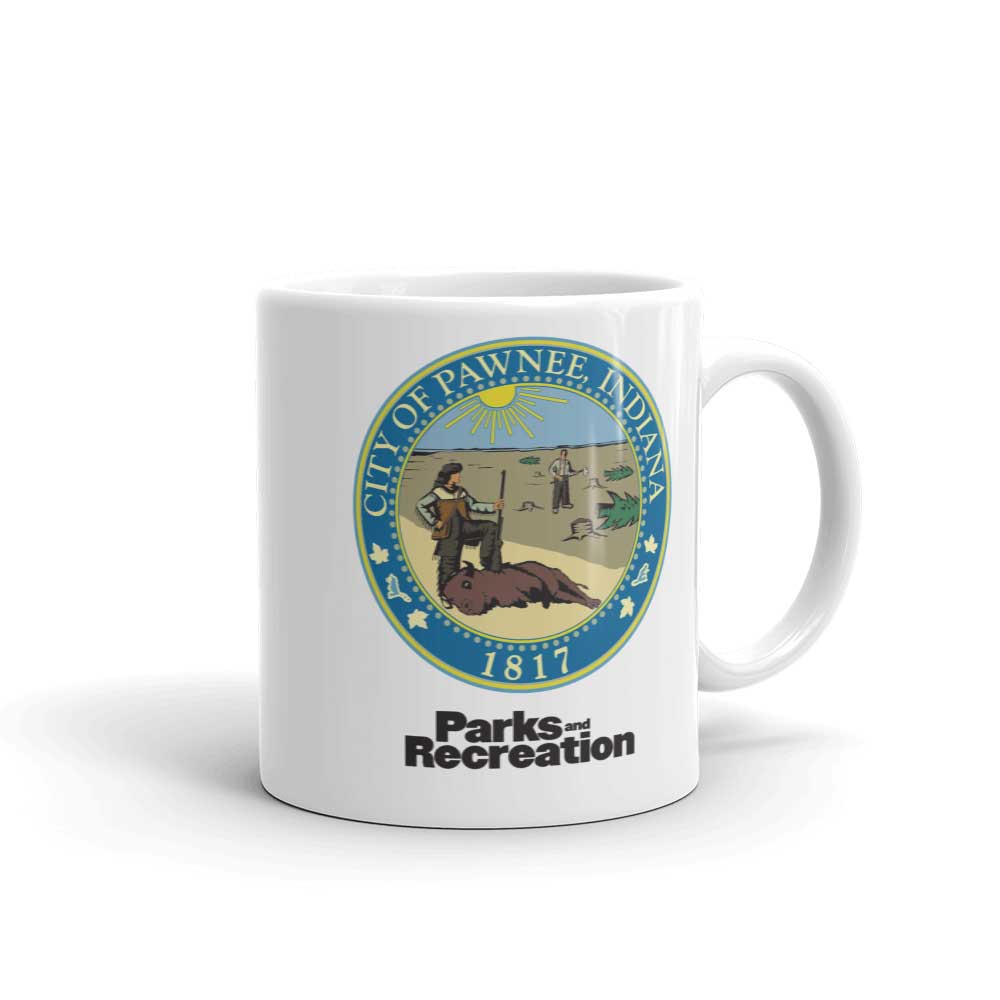 Parks and Recreation City of Pawnee Seal White Mug