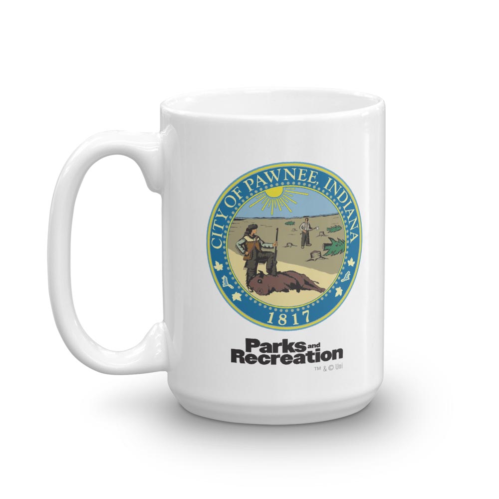 Parks and Recreation City of Pawnee Seal White Mug