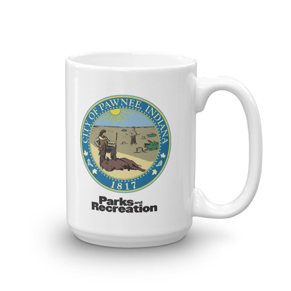 Parks and Recreation City of Pawnee Seal White Mug