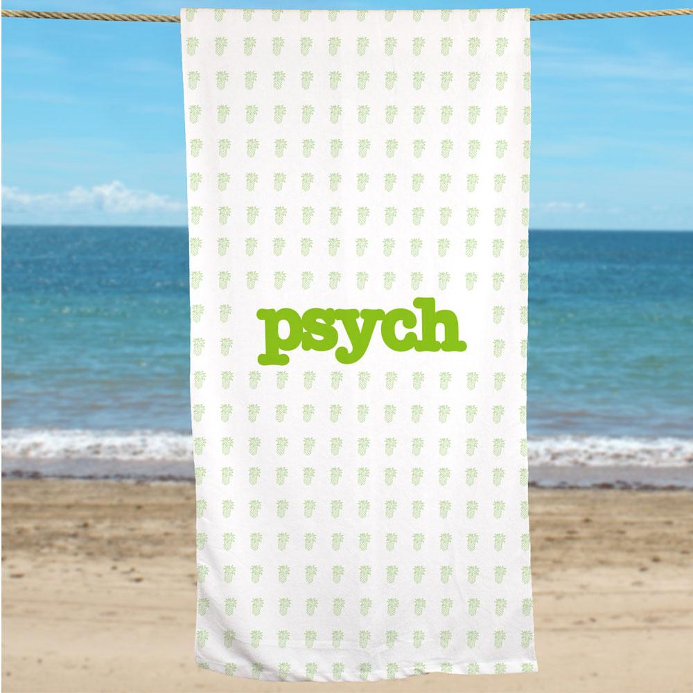 Psych Pineapple Pattern Beach Towel