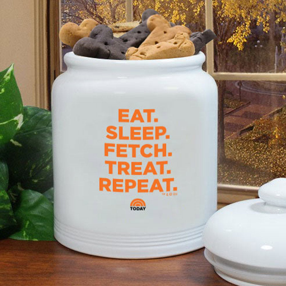 TODAY Eat. Sleep. Fetch Dog Treat Jar