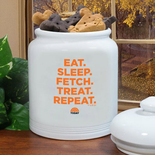 TODAY Eat. Sleep. Fetch Dog Treat Jar