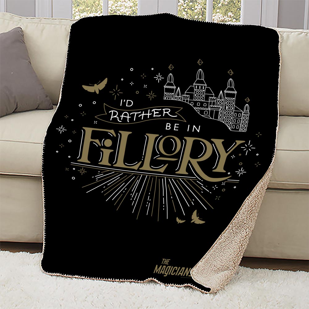 The Magicians I'd Rather be in Fillory Sherpa Blanket
