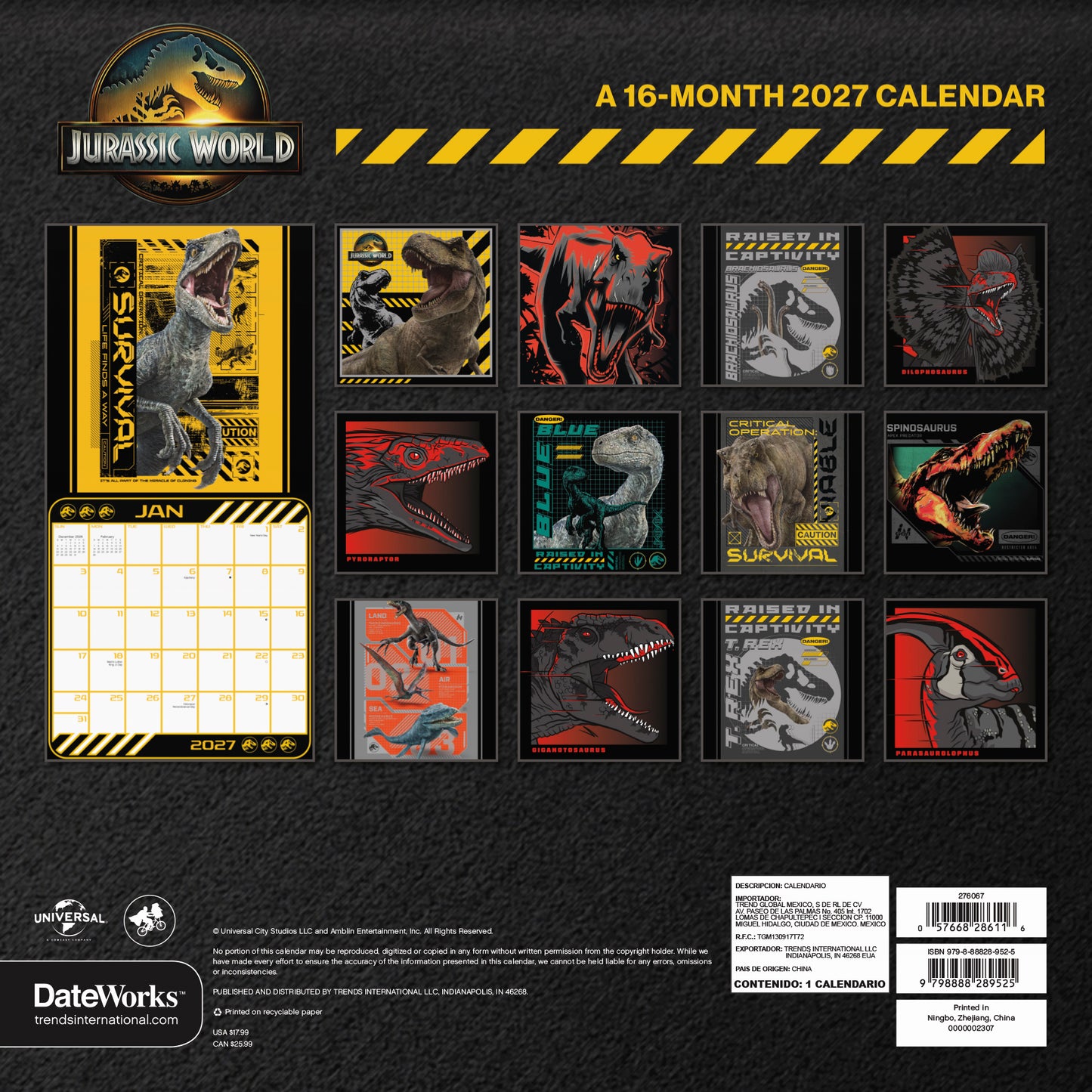 Jurassic World 2027 Wall Calendar-2