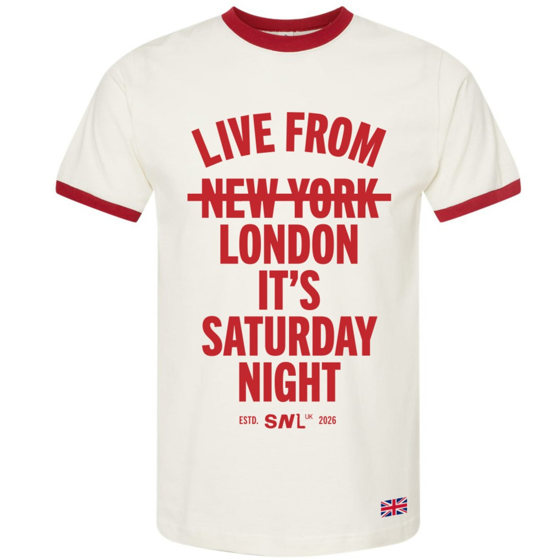 SNLUK Live From London Ringer Tee - Cream - XXL