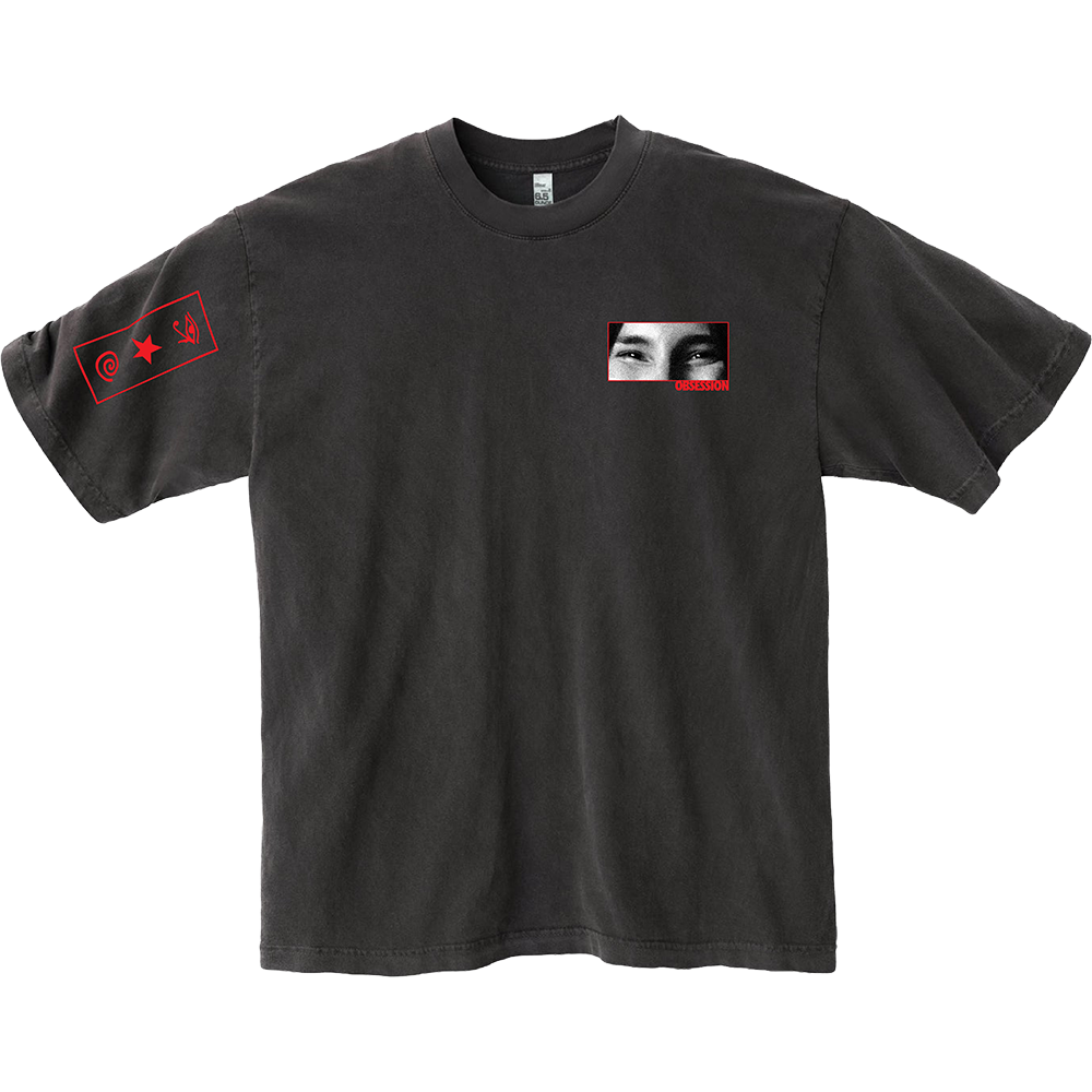 Obsession, Vintage Black Garment-Dye Crew Neck T-Shirt-1