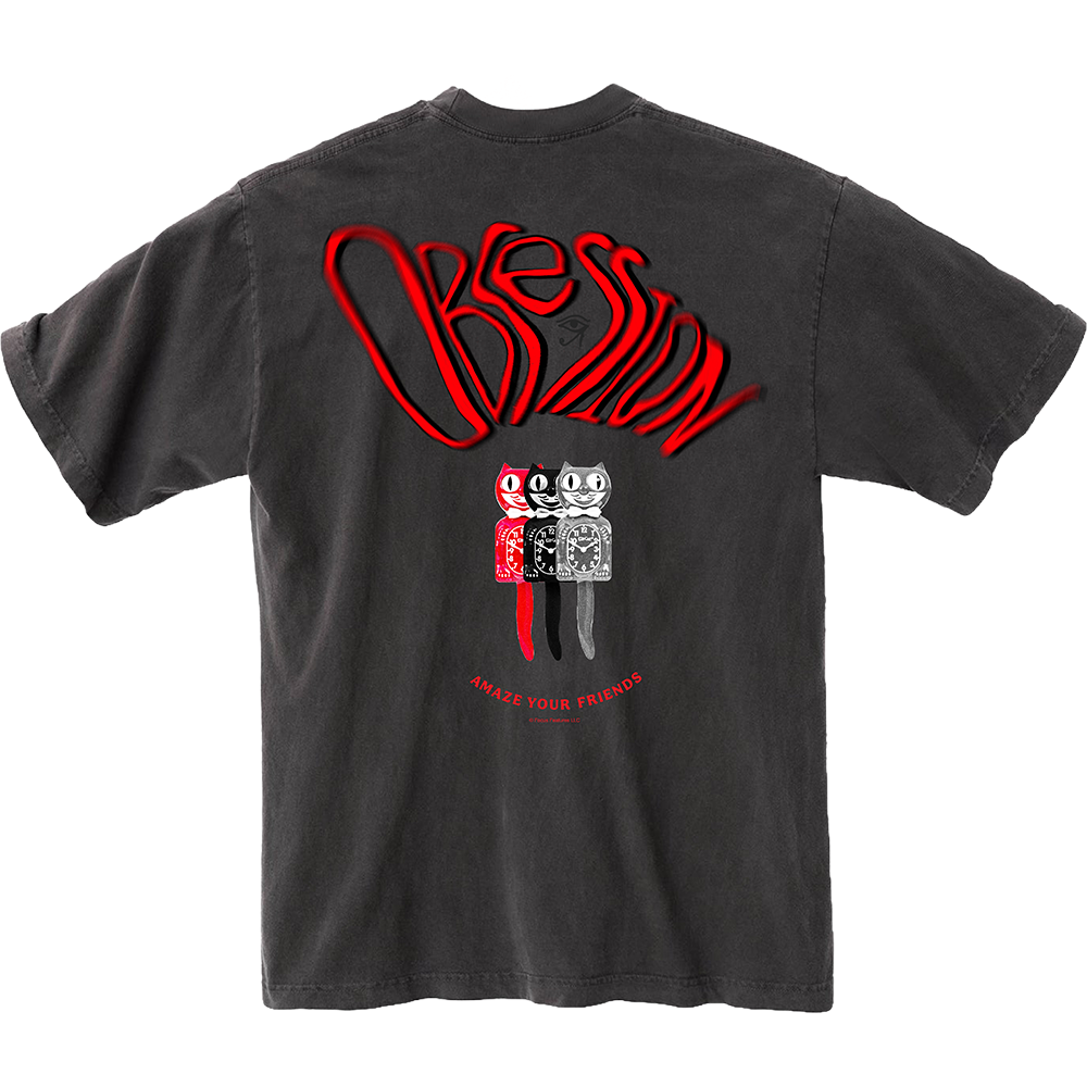 Obsession, Vintage Black Garment-Dye Crew Neck T-Shirt-2