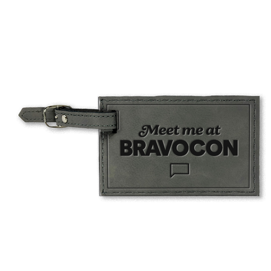 BravoCon '25 Meet Me At Bravocon Leather Luggage Tag Grey