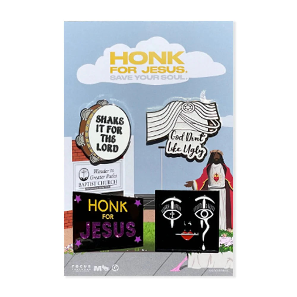 Honk For Jesus. Save Your Soul. x Coloring Pins Pin Set