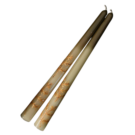 Hamnet x Mise En Scent: Hand-Painted Ombre Beeswax Taper Candles (Set of 2) Green