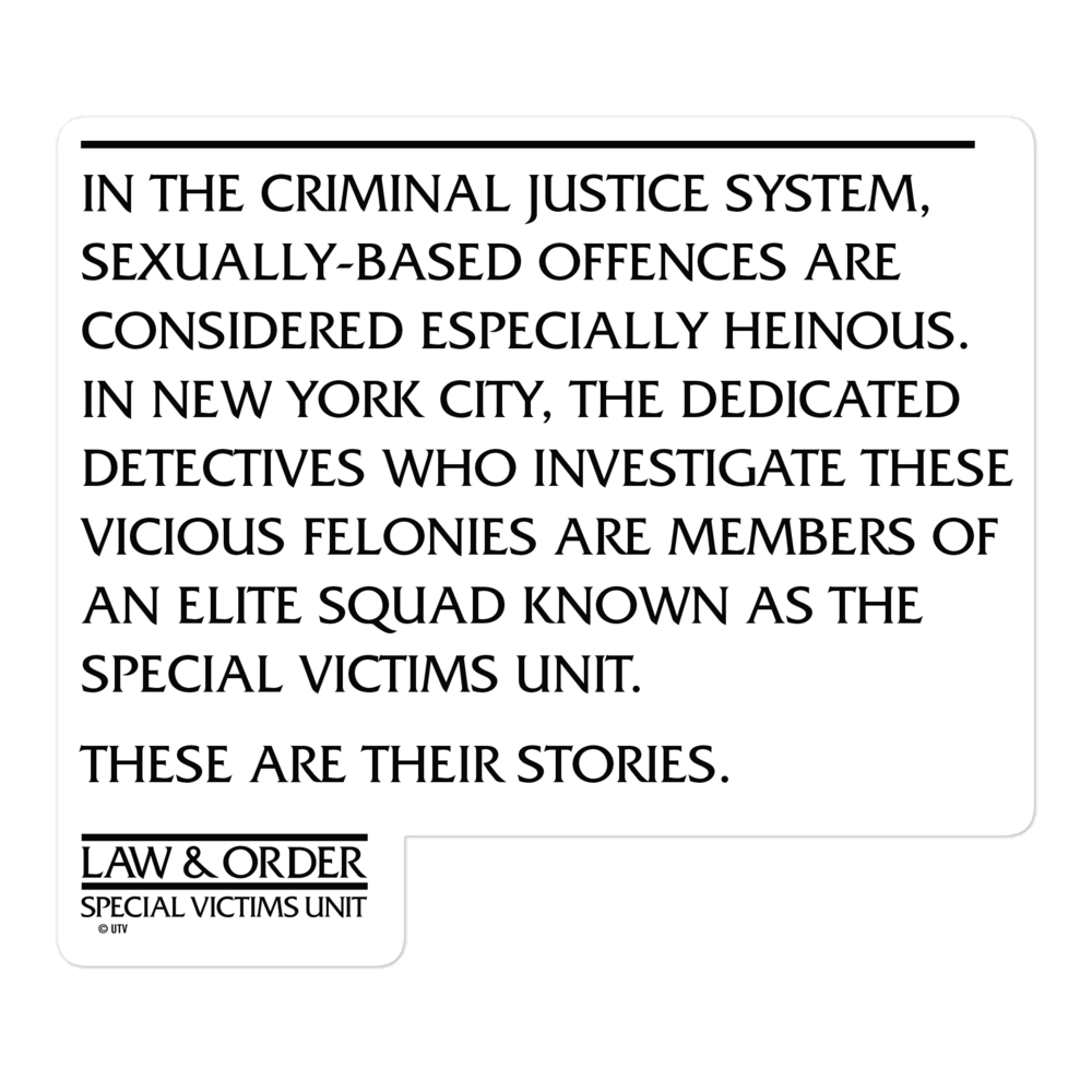 Law & Order Criminal Justice System Quote Die Cut Sticker