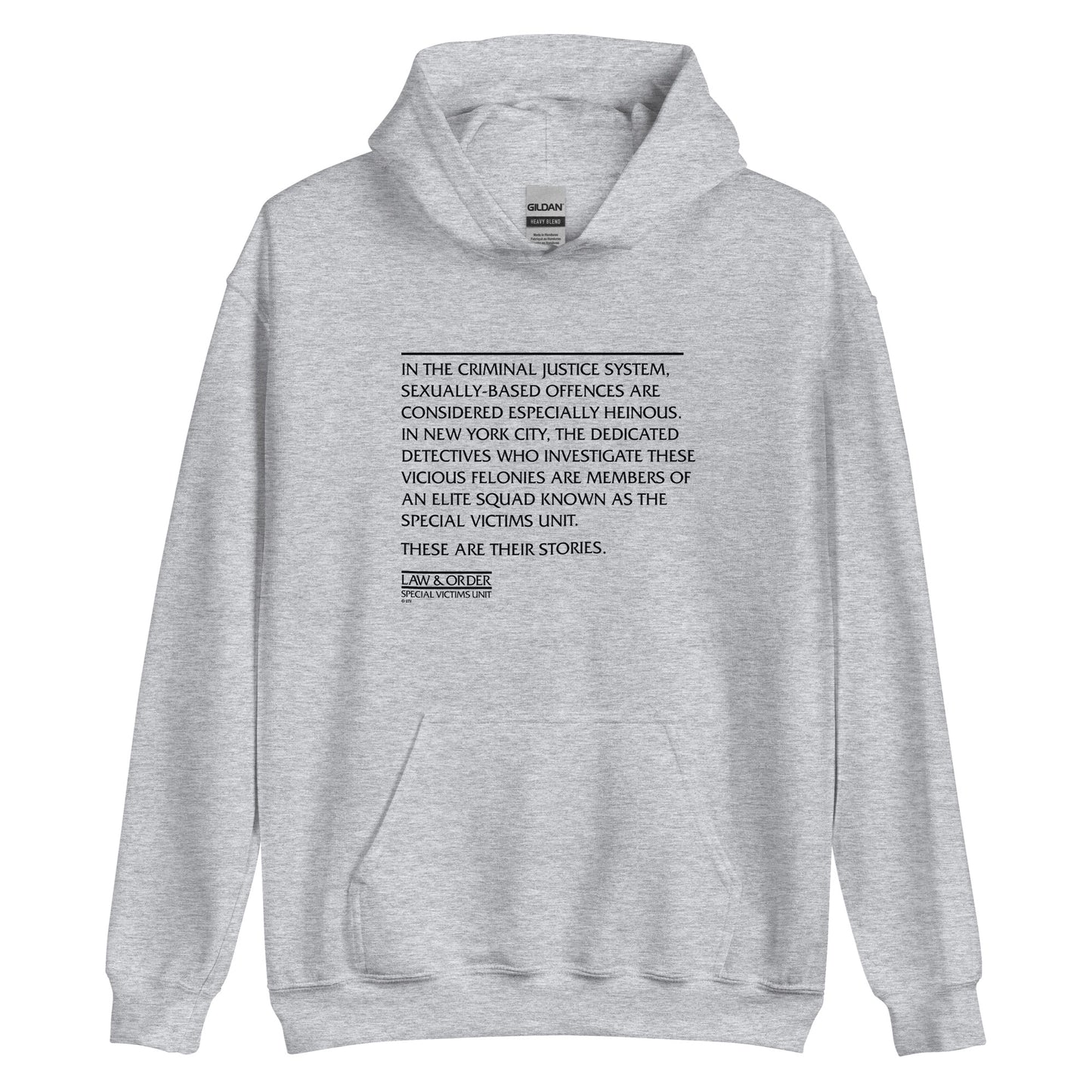 Law & Order Criminal Justice System Quote Fleece Hooded Sweatshirt