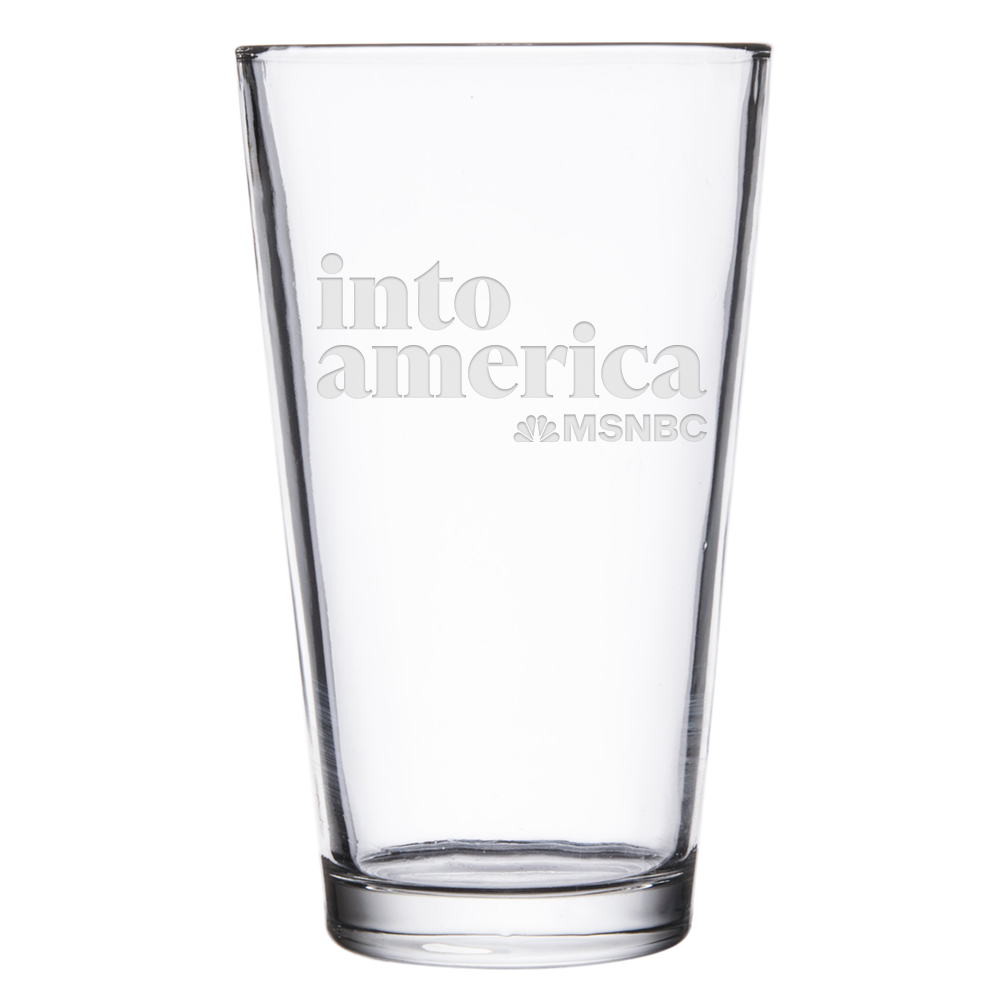 Into America Logo Laser Engraved Pint Glass