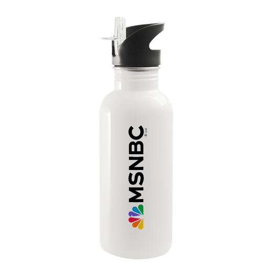 MSNBC Gear LOGO 20 oz Screw Top Water Bottle with Straw