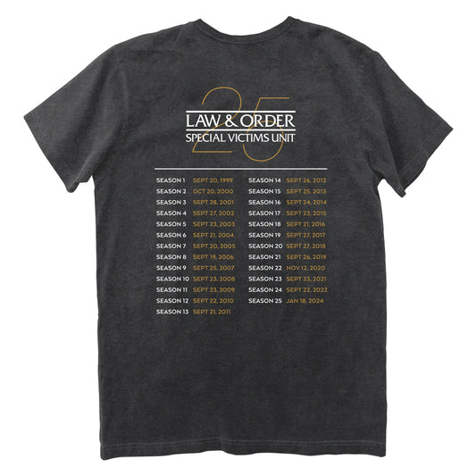 Law and Order SVU 25th Anniversary Commemorative Tee