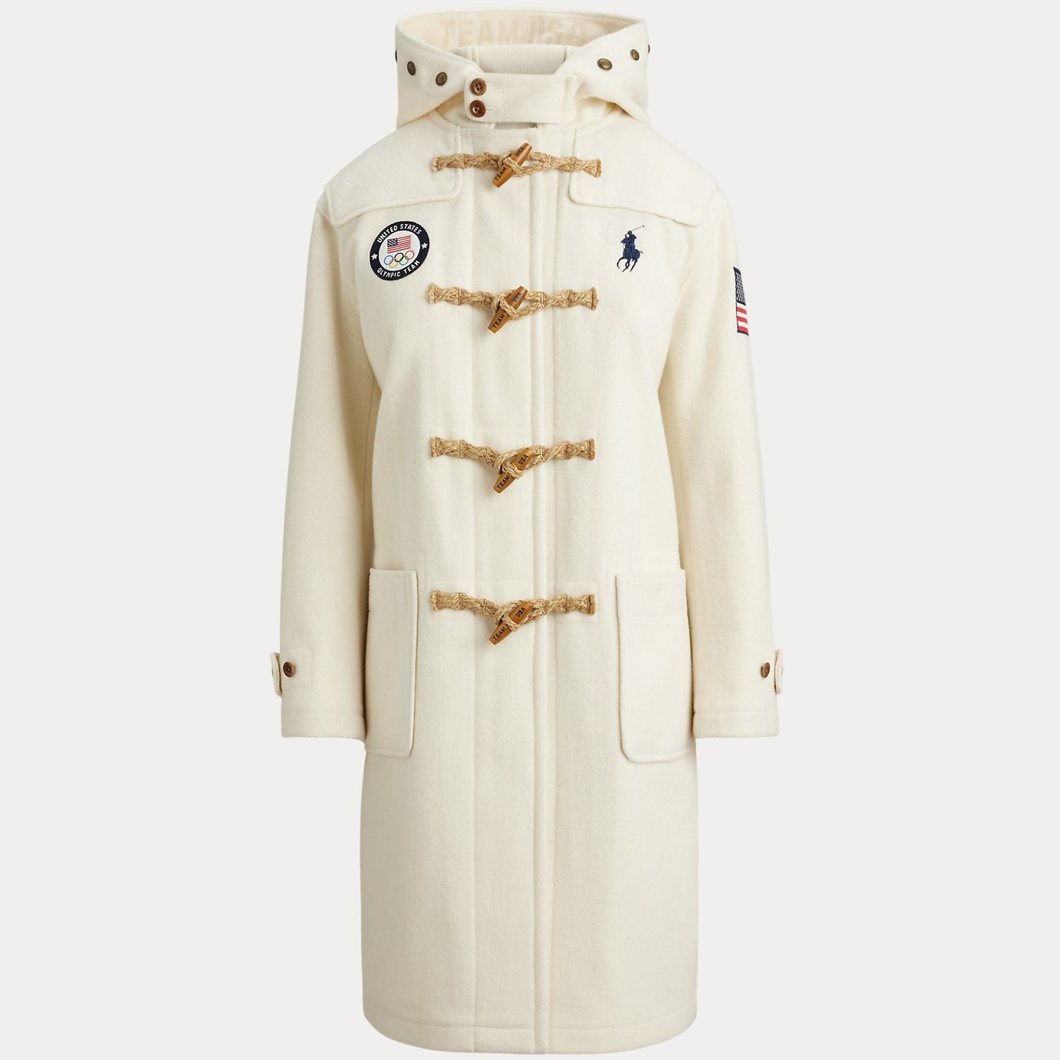Ralph Lauren Team USA Women's Opening Ceremony Toggle Coat Cream