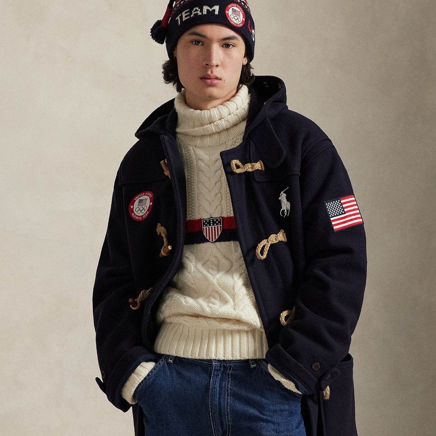 Ralph Lauren Team USA  Men's Flagbearer Toggle Coat
