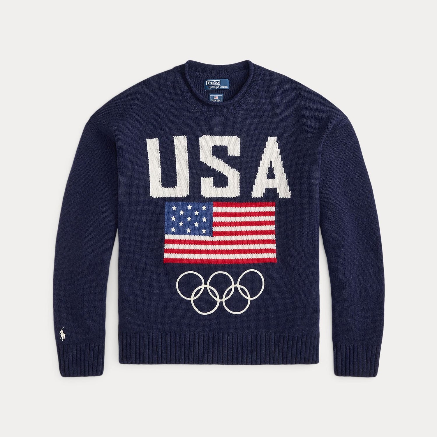 Ralph Lauren Team USA Wool-Blend Rollneck Sweater Navy