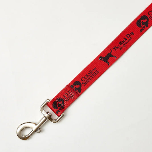 The Black Dog X Clear the Shelter 6FT Dog Leash Red