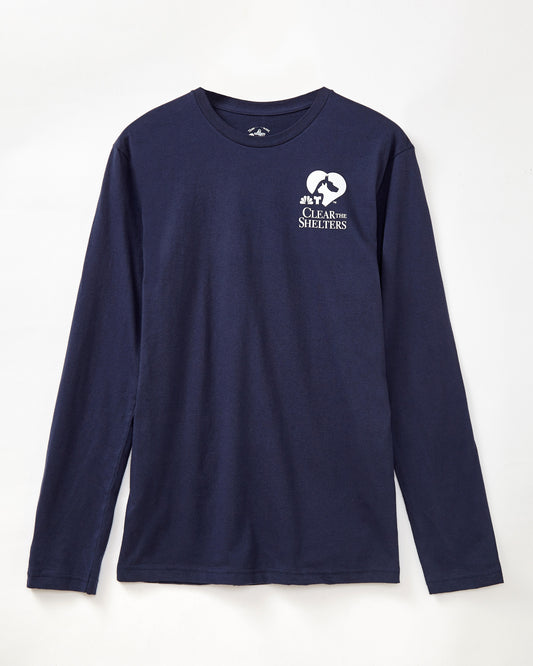 The Black Dog Adult Rescue Mission Long Sleeve Tee Dark Navy