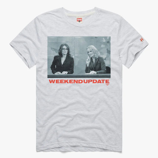 Saturday Night Live Weekend Update with Tina and Amy Tee Light Grey