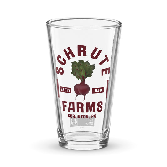 The Office The Office Shrute Farms Pint Glass Shaker Pint Glass