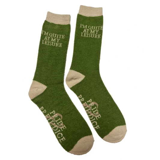 Pride & Prejudice "I'm Quite at My Leisure" Fuzzy Socks