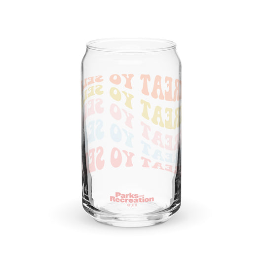 Parks & Recreation Treat Yo Self Can Glass