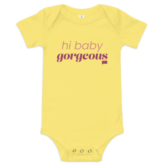 The Real Housewives of Salt Lake City Hi Baby Gorgeous Baby Bodysuit Yellow