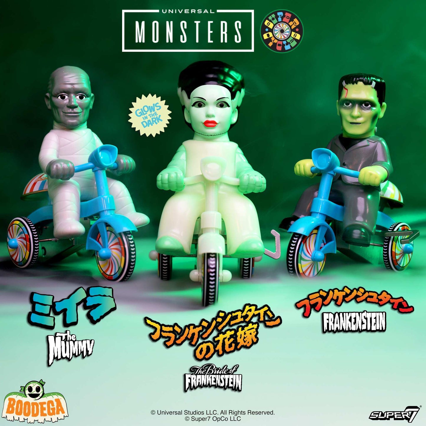 Universal Monsters Super Cycles - The Mummy  (Light Grey w/ Blue Trike)