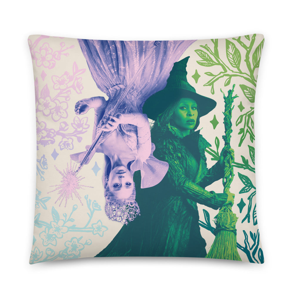 Wicked: For Good Throw Pillow Glinda and Elphaba  White
