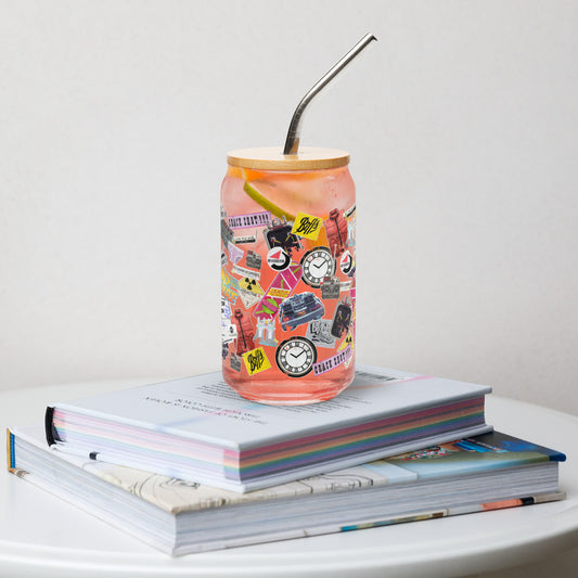 Back to the Future Pattern Can Glass