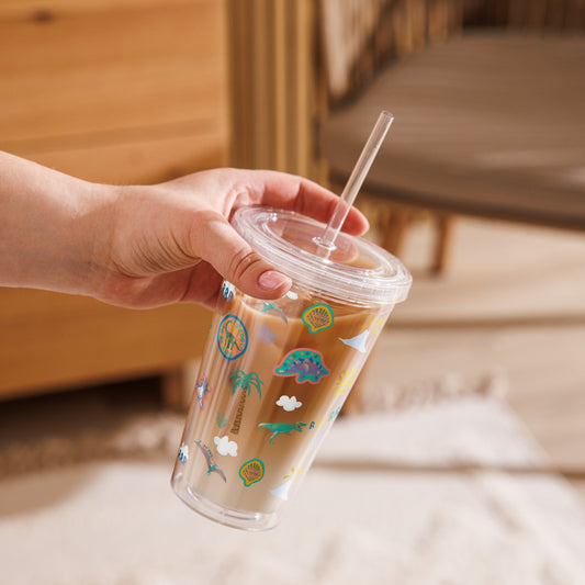 Jurassic Park Pattern Plastic Tumbler