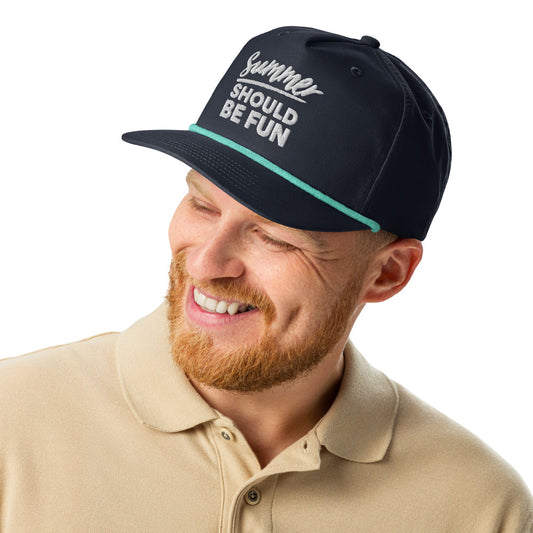 Summer House Summer Should Be Fun Embroidered Rope Cap