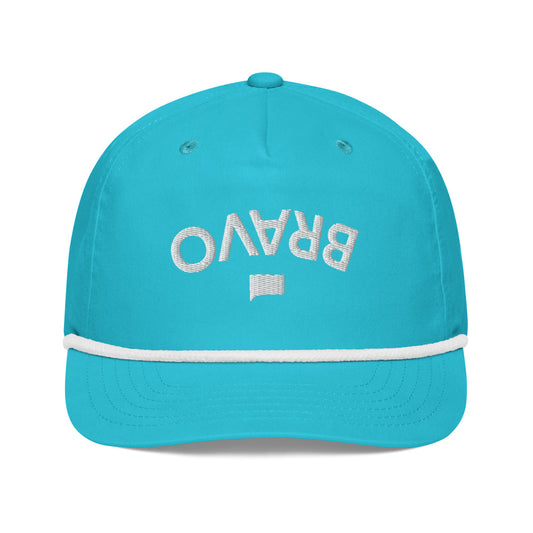 Bravo Gear Reverse Bravo Embroidered Rope Cap Turquoise/white